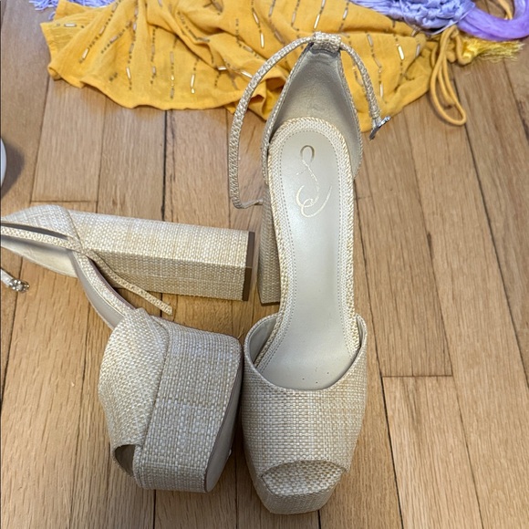 Sam Edelman Rattan Platform Heels - Picture 2 of 3